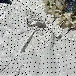 Polka dot ruffle top